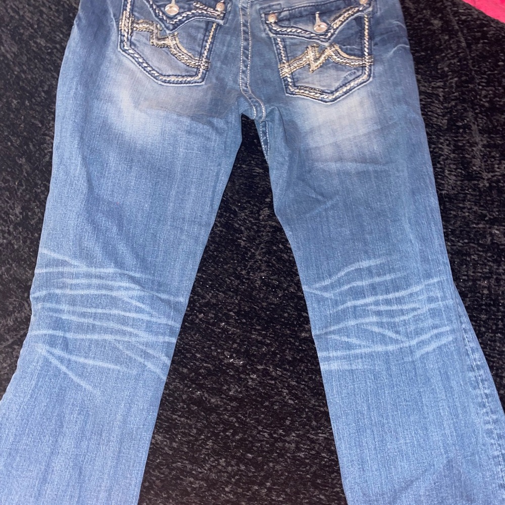 MISS ME Light Blue Straight Leg Capri Jeans - Picture 5 of 5